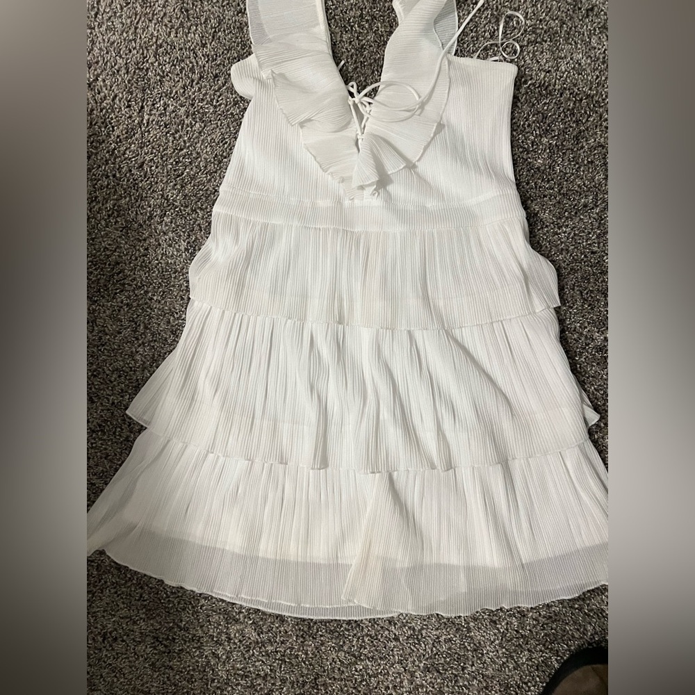 Express Ivory Textured Sleeveless Dress